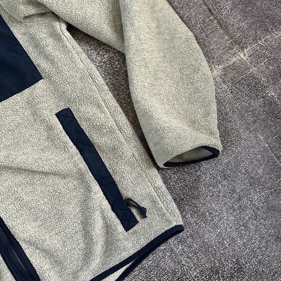 Men's Patagonia Oatmeal Heather Navy Blue Synchilla Fleece Zip Up Jacket Sz S - Picture 2 of 4